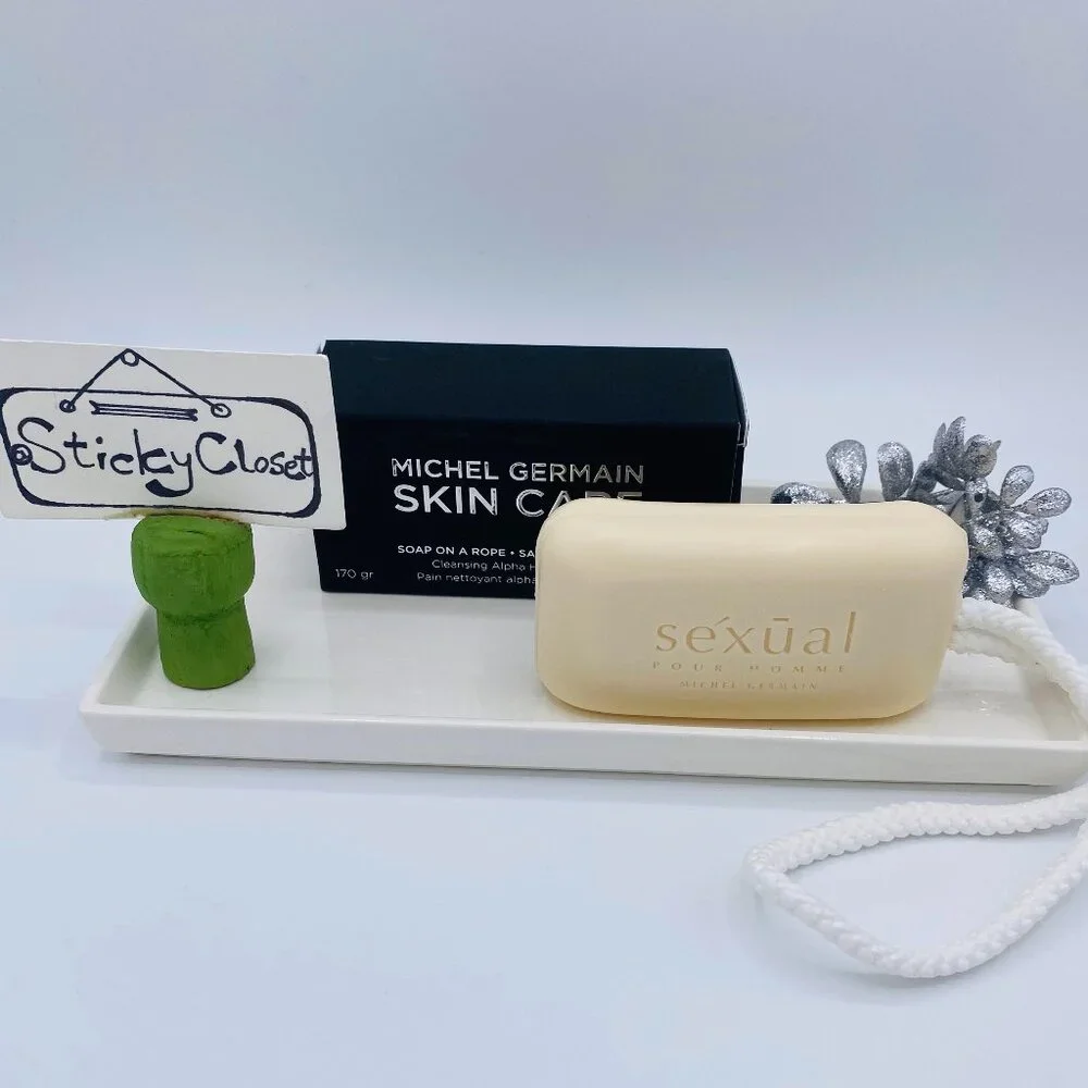 Michel Germain Skincare,Soap Bar on a Rope for Men,Woody-Full 170g,6oz-BOXED-NEW